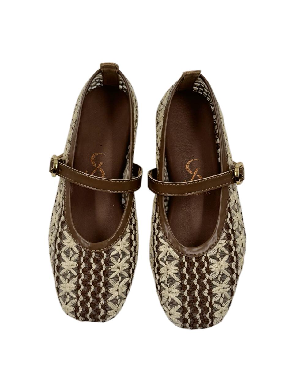 Dual mesh pattern ballerinas