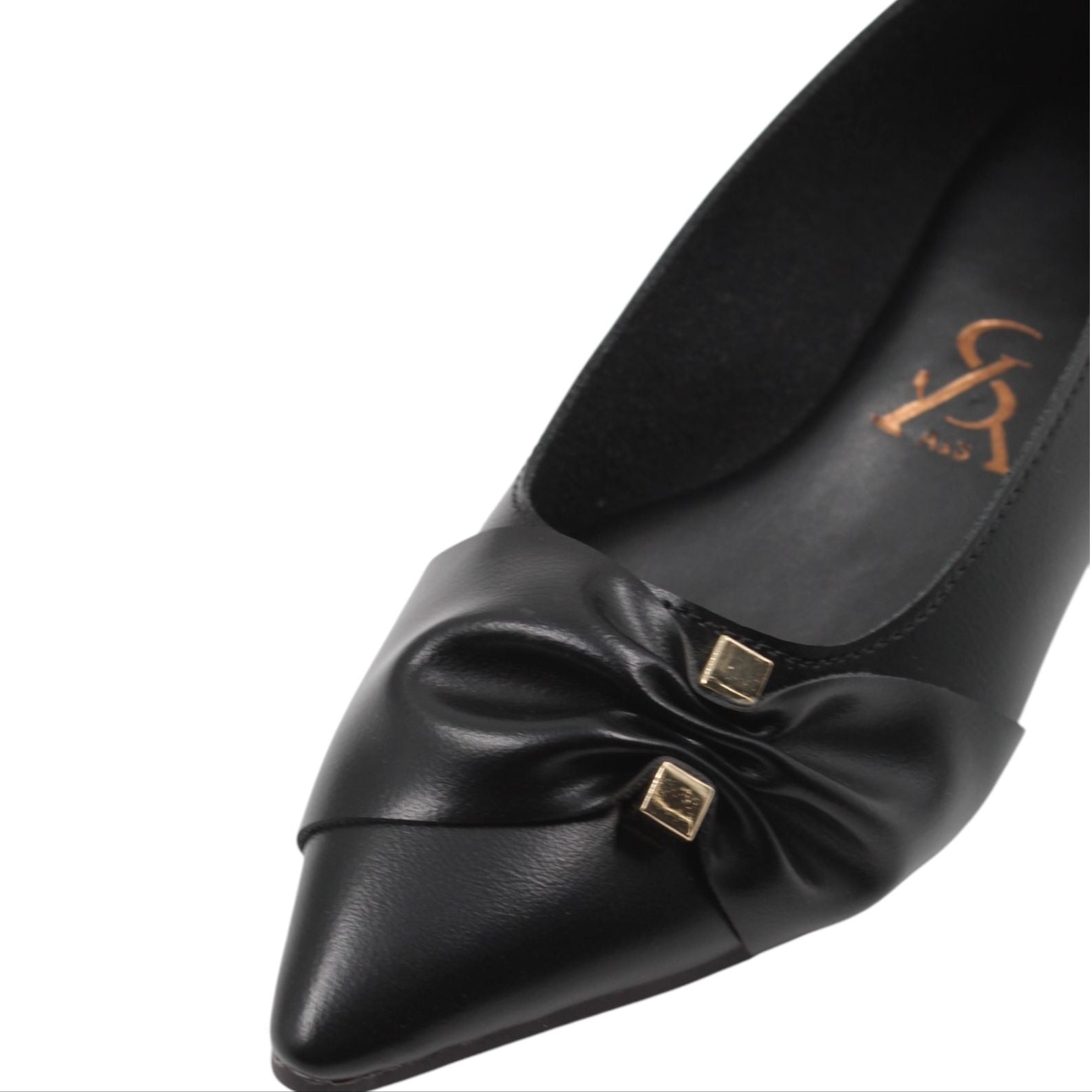 Studded pointed toe ballerinas