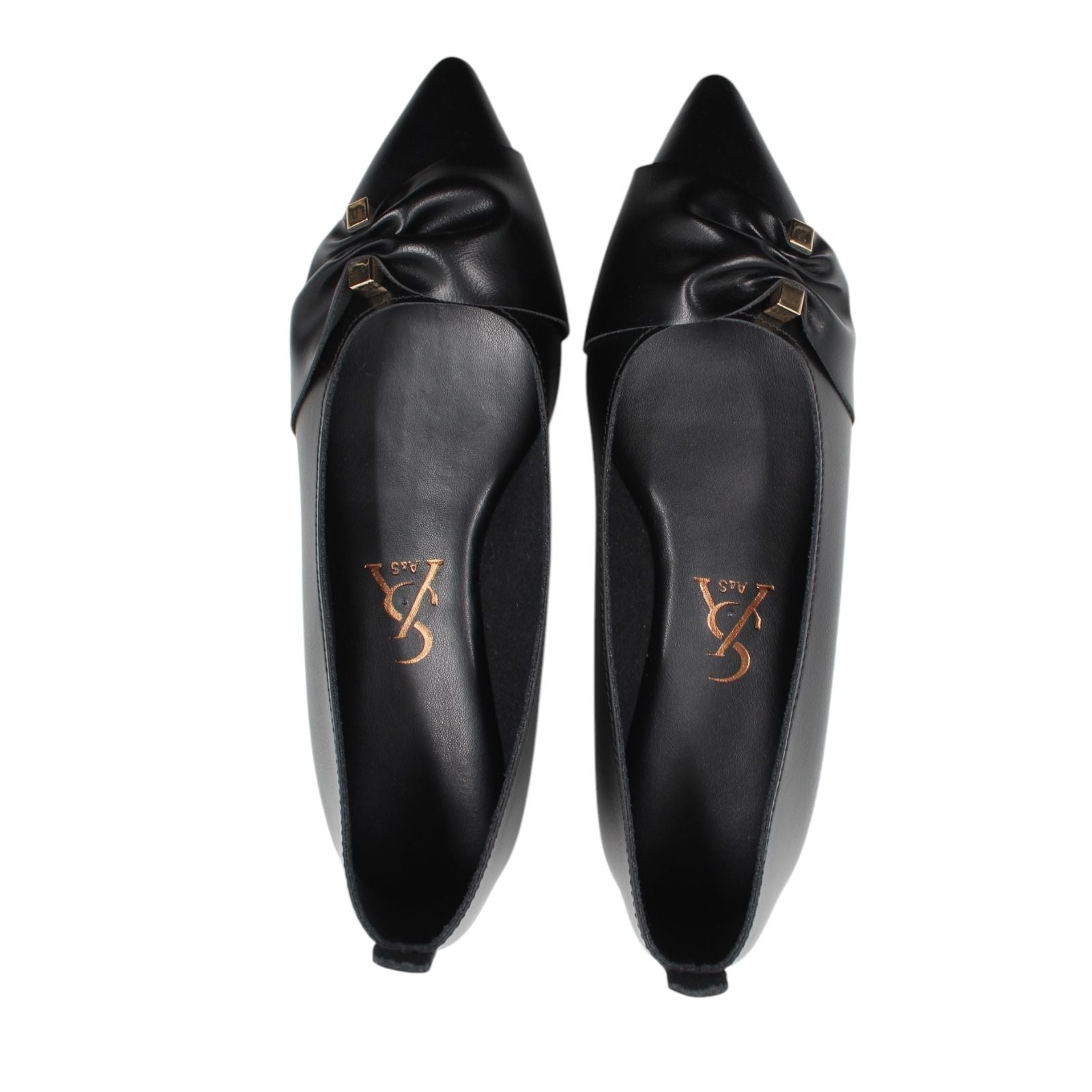 Studded pointed toe ballerinas
