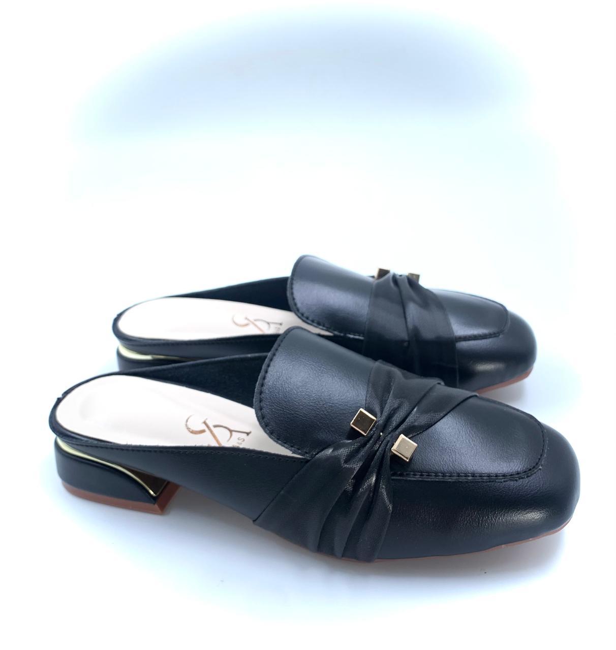 Plated Strap Detail Mules