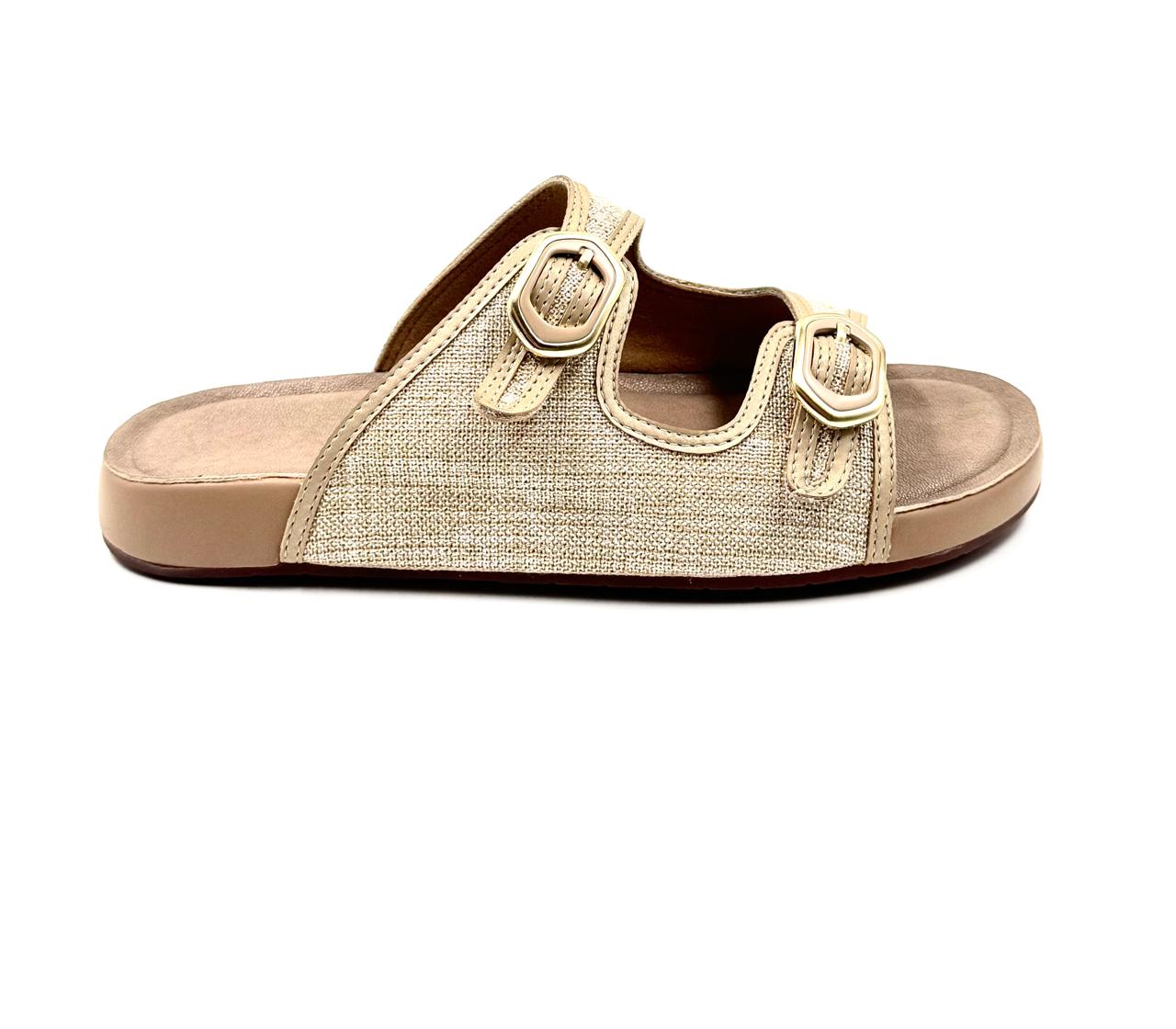 Dual Strap Detail Textured Flip Flop