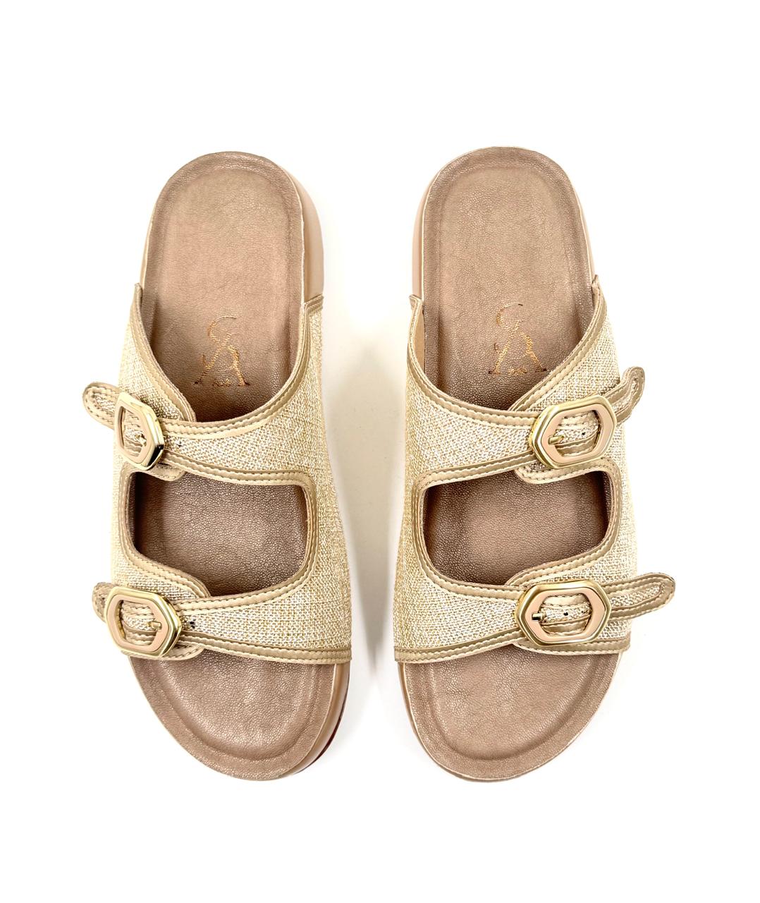 Dual Strap Detail Textured Flip Flop