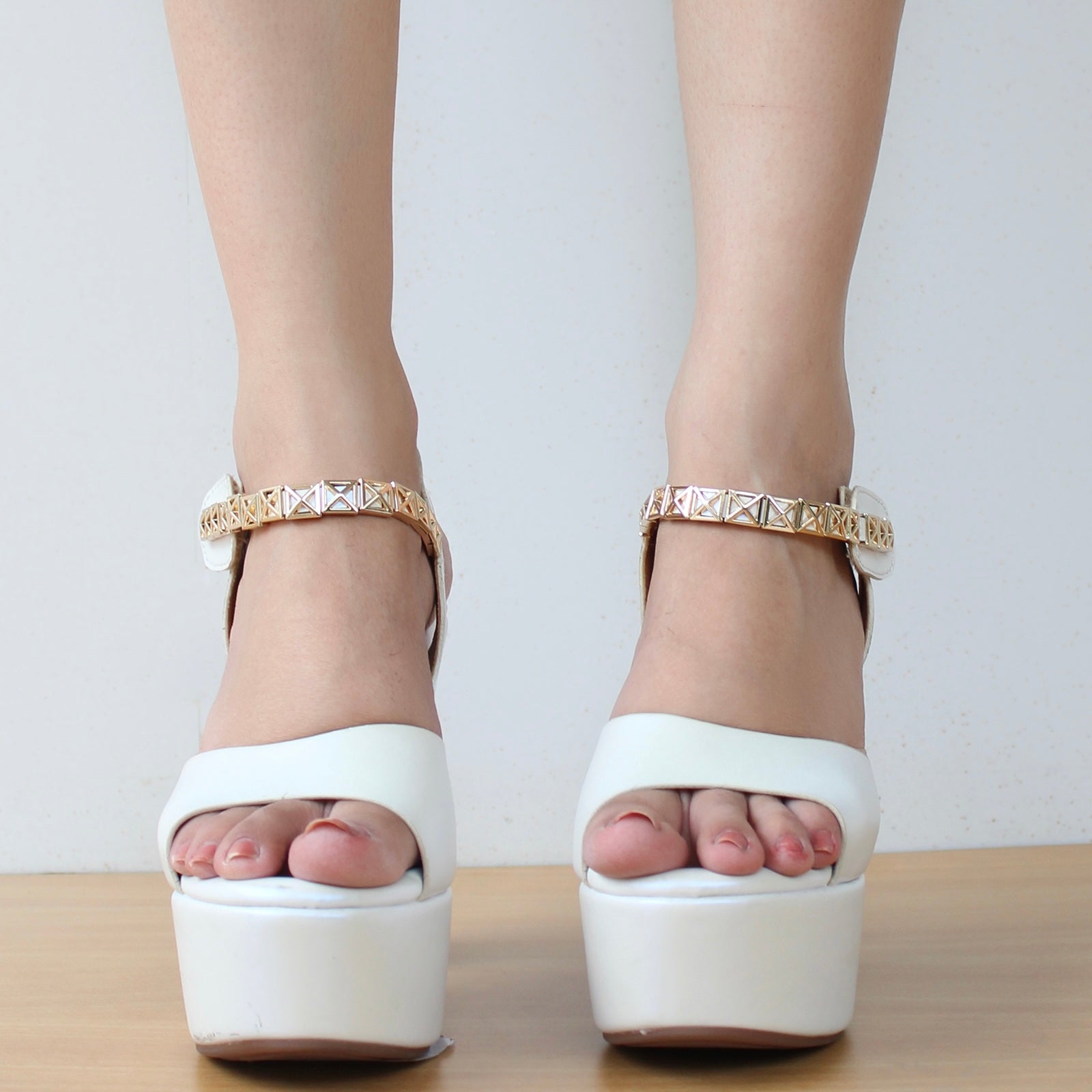 Embellished Strap High Platform Heels